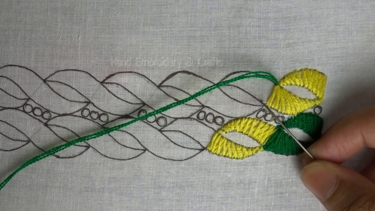 Easy border design hand embroidery | border line embroidery for dress