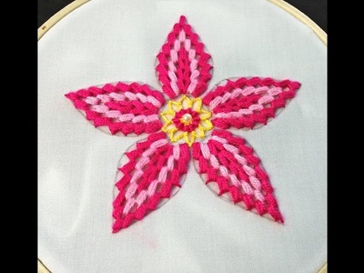 Hand Embroidery | Cluster Stitch Hand Embroidery | Flower Embroidery Design | Embroidery Tutorial
