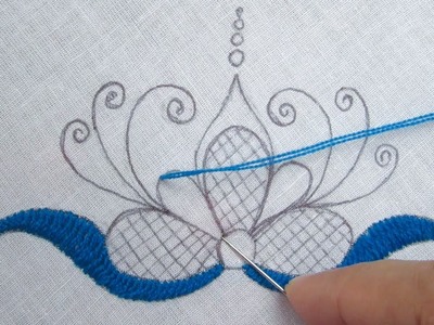 Hand Embroidery, Easy Embroidery Design for Dresses, Flower Embroidery Tutorial