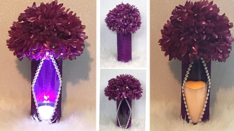 How To Create A Fabulous Lit Purple Wedding Centerpiece. Wedding Theme Decor