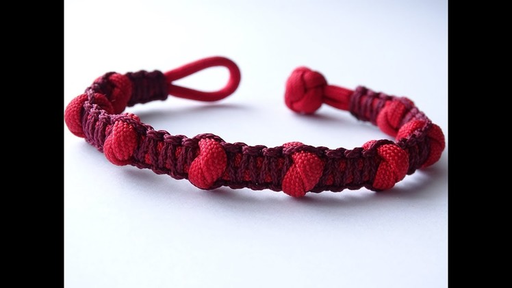 How to Make a Snake Knot Beaded Knot and Loop Paracord Bracelet-Como Hacer Pulsera-Macrame