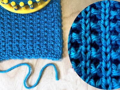 Loom Knitting Stitches  Basket Rib aka Speckled Slip Stitch | Loomahat