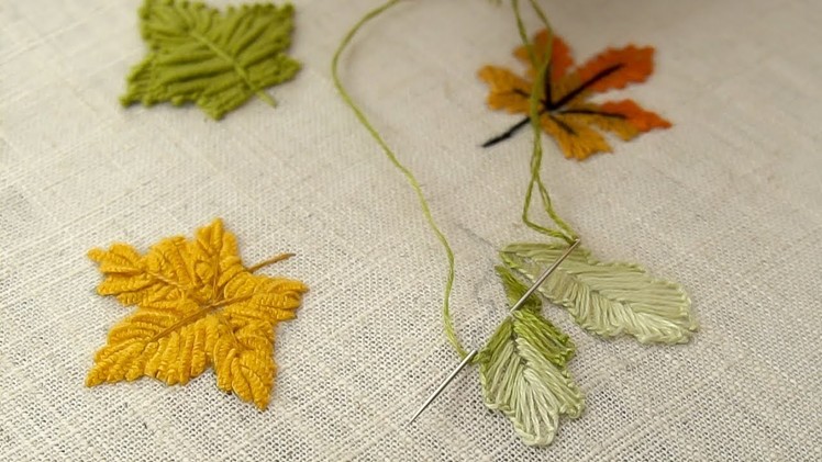 NEW HAND EMBROIDERY STITCHES FOR BEGINNERS : 04 Types of Leaves