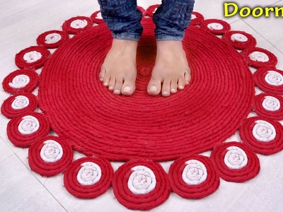 Old Clothes Reuse !!! DIY Doormat From Old Saree !!! Floor Mat