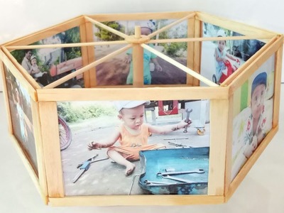 Photo frame with ice cream sticks | cách làm khung ảnh từ que kem