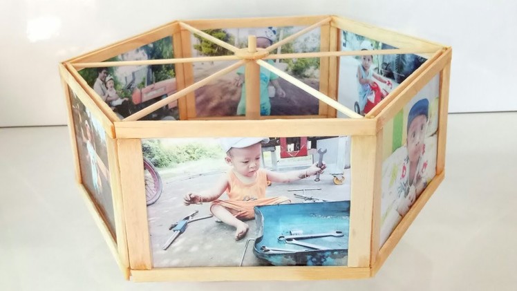 Photo frame with ice cream sticks | cách làm khung ảnh từ que kem