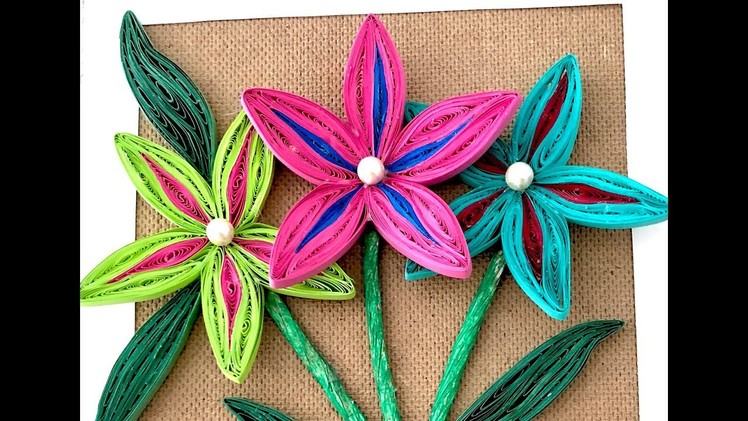 Quilling wall frame with flowers