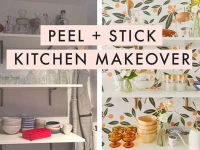 RENTAL KITCHEN MAKEOVER UNDER $500 (With Peel and Stick Wallpaper!)