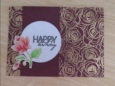 Roses all over background card