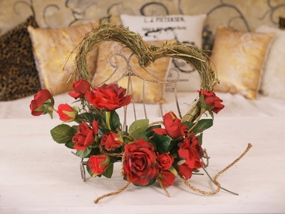 Shabby Chic Red Rose Rustic Heart for Valentine’s Day