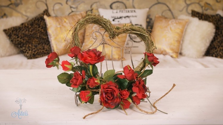 Shabby Chic Red Rose Rustic Heart for Valentine’s Day