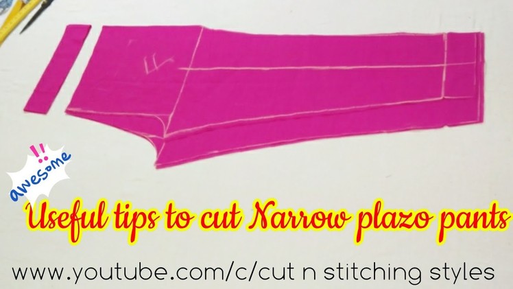 Trouser cutting with all useful tips, Narrow plazo pant, straight pants cutting, How to cut plazo,