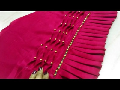 Very easy Beautiful sleeves design on plain fabric making