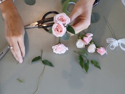 Wrist corsage and boutonniere