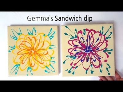 (112) Sandwich dip _ Colored background _ Three canvases _ No silicone _ Designer Gemma77