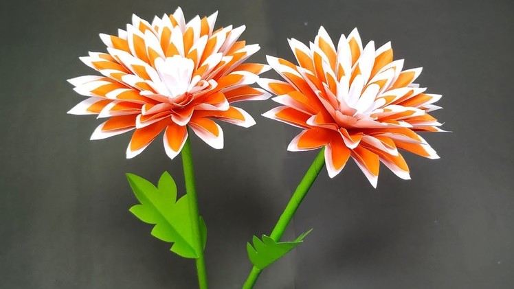 Craft with Paper: How to Beautiful Stick Flower Making Step by Step | Jarine's Crafty Creation