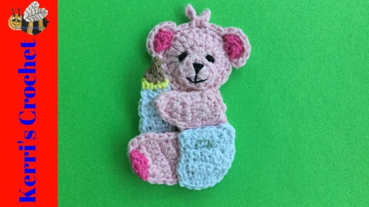 Crochet Baby Teddy Bear Applique Tutorial