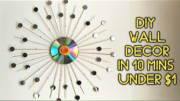 DIY cd Wall Art in 10 mins under $1 | Recycled cd wall decor | Cd craft ideas | Best Use of old cd