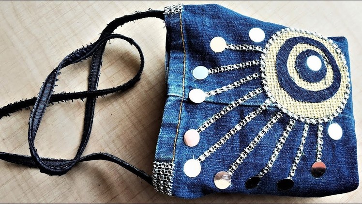 DIY Denim Bag From Old Jeans | Old Cloth Reuse Ideas