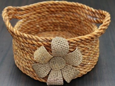 DIY Flower Basket with Jute Rope | Jute Rope Basket | Jute Craft Idea