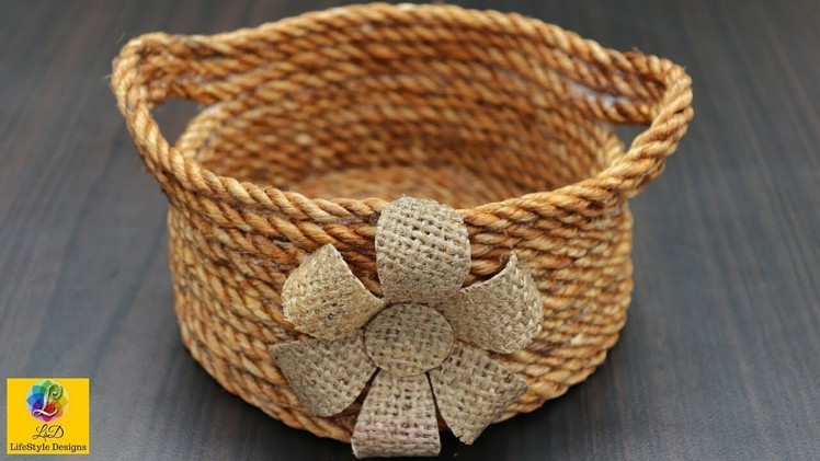 DIY Flower Basket with Jute Rope | Jute Rope Basket | Jute Craft Idea