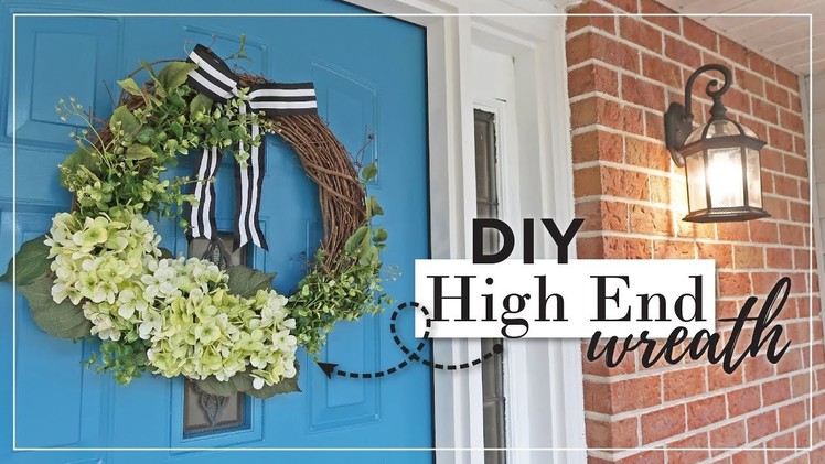 DIY High End Summer Front Door Hydrangea & Boxwood Wreath | DIY Summer Decor Ideas