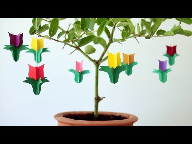 DIY paper flower decoration tutorial - Paper crafts decoration ideas