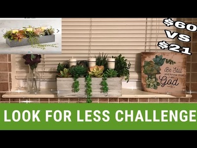DOLLAR TREE FARMHOUSE  SUCCULENT TEA LIGHT CANDLE HOLDER | LOOK FOR LESS CHALLENGE | PIER 1 DUPE