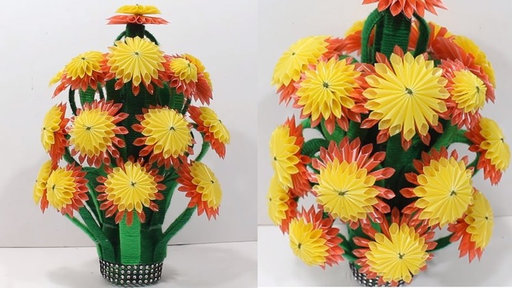 Flower vase from woolen & straw in an easy way | DBB