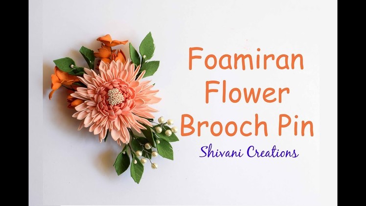 Foamiran Flower Brooch Pin. DIY Brooch Pin