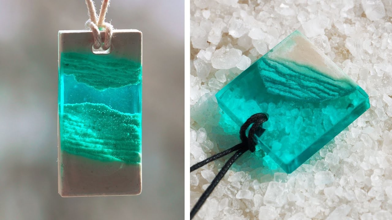 GYPSUM + EPOXY RESIN. PENDANTS MADE OUT OF AN EPOXY RESIN. 7 CHEAP AND EASY DIY JEWELRY IDEAS