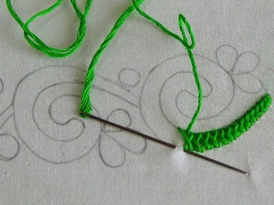 Hand Embroidery: Border Embroidery. Herringbone Stitch