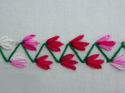 Hand embroidery decorative border line embroidery for dress