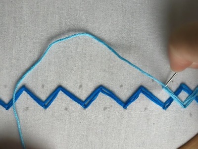 Hand embroidery lazy daisy variation border design