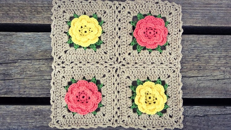 How To Join Crochet Rose Flower Granny Squares