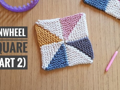 How to Loom Knit a Pinwheel Square [No Sewing] - PART 2 (DIY Tutorial)