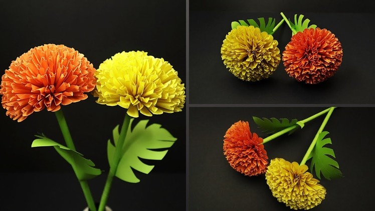 How to Make Beautiful Marigold Paper Flower | DIY Paper Flowers | Paper Decoration