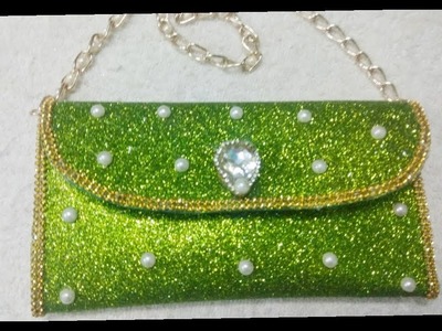 How to make glitter foam sheet money purse.diy purse with glitter sheet.