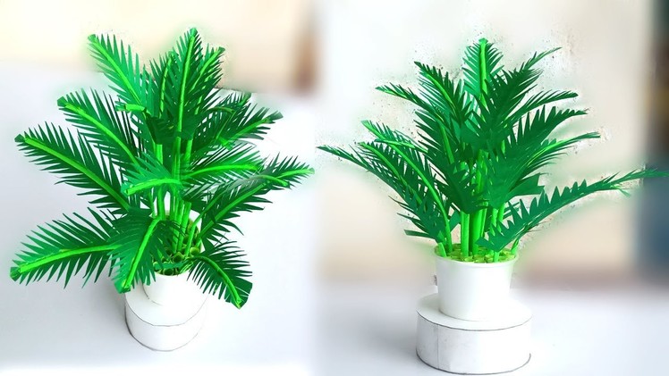 How to make paper leaf plant. home decoration paper plants. easy paper decor