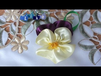 How to make ribbon flower in 5 minutes  Tutorial