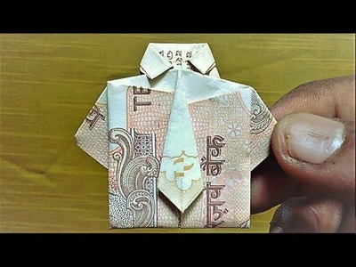 HOW TO MAKE TIE WALA SHIRT ( SHIRT WITH TIE ) USING SINGLE 10 RUPEES NOTE. | #SuryaCraft