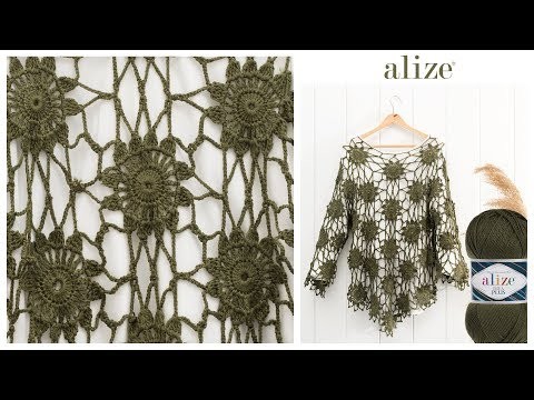 Kolay Bluz Yapımı - Easy Blouse Tutorial with Alize Diva Plus
