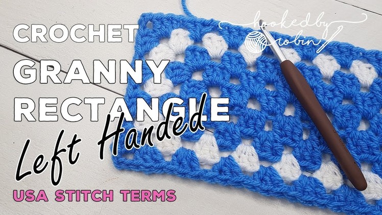 LEFT HANDED Easy Crochet Granny Rectangle | Motif or Blanket | How to Tutorial | Step by Step