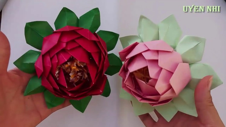 Lotus Paper: A simple guide step by step | papercraft | Uyen Nhi