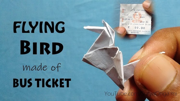 Make Bird With a Bus Ticket| moving wing BIRD | SuryaOrigami