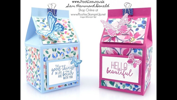 Pretty Floral 2.5" Milk Carton Tutorial using Garden Impressions from Stampin' Up!
