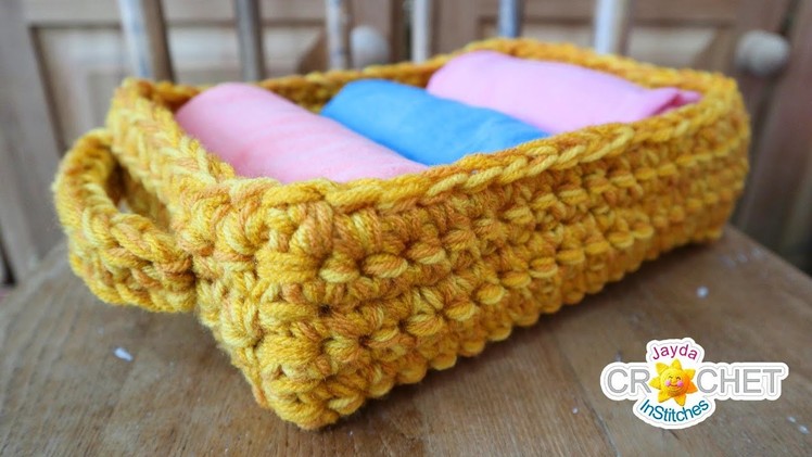 Rectangular Storage Basket - 2 Sizes - What To Do With Variegated Yarn