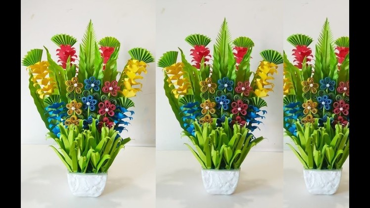 Room Decoration Idea.Make Paper Flower Bouquet.Handmade Floral Flower Bouquet.wedding Flower Bouquet