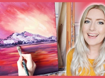 Therapy with Art |  PAINTING TUTORIAL  Sunset Mountain Acrylics {REAL-TIME}