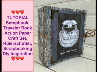 TUTORIAL Scrapbook,Traveler Book Action Paper Craft Set, Rulerschutter, Scrapbooking Diy Inspiration